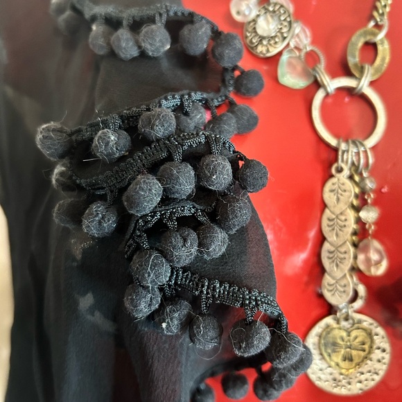 $298 BLOOMINGDALES JOCELYN 100% SILK CARDIGAN SCARF JACKET - BLACK- SIZE S/M - Picture 5 of 7